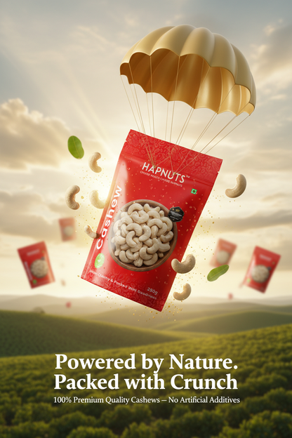 Hapnuts Premium Cashews 250g (Pack of 4) | 100% Natural & Crunchy | Value Combo Dry Fruits