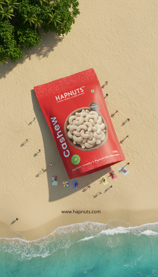 Hapnuts Premium Cashews 250g (Pack of 4) | 100% Natural & Crunchy | Value Combo Dry Fruits